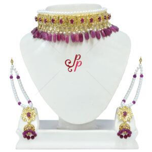 Nijam Pearl Choker in Semi Precious Rubies