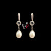 Pearl Hangings in White Pearls and American Diamonds