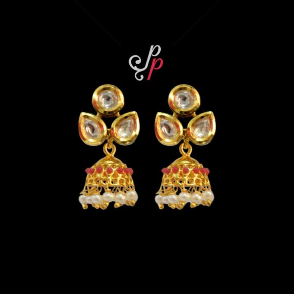 Pearl Jhumkas in Seed Pearls and Beautiful Real Kundans