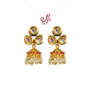 Pearl Jhumkas in Seed Pearls and Beautiful Real Kundans