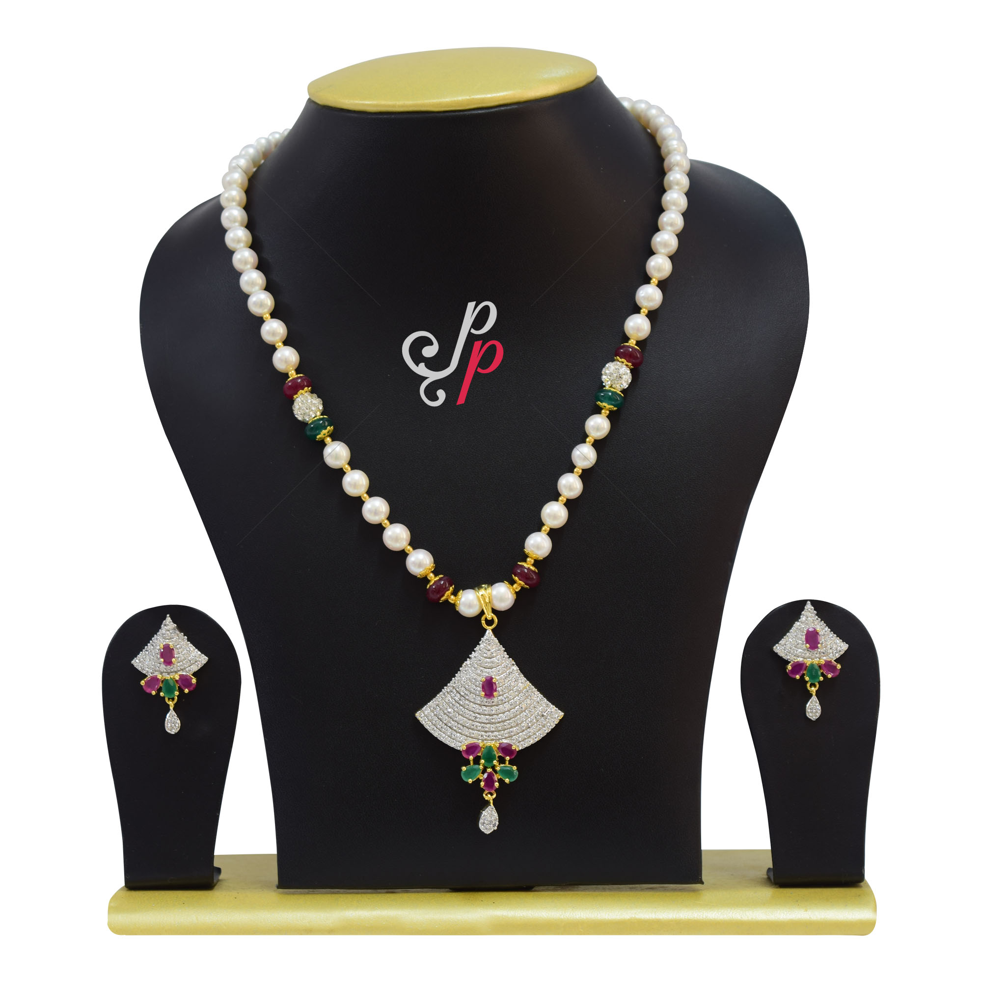 Hyderabad pearl necklace set deals