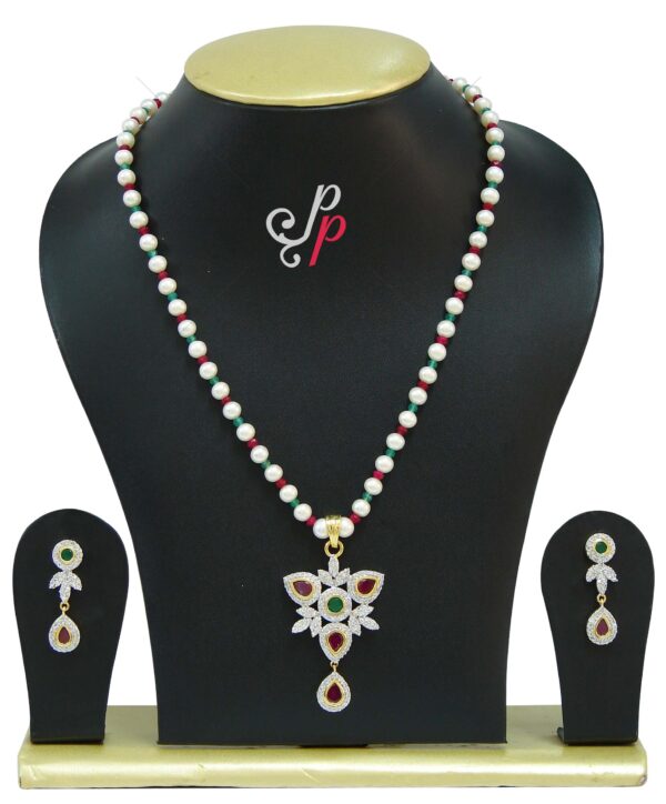 Pearl set in different and beautiful triangle shaped pendant