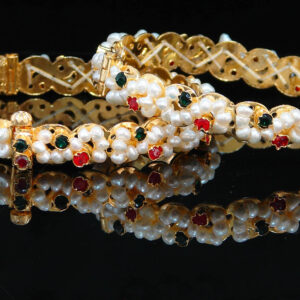 S shaped traditional pearl bangles in seed pearls