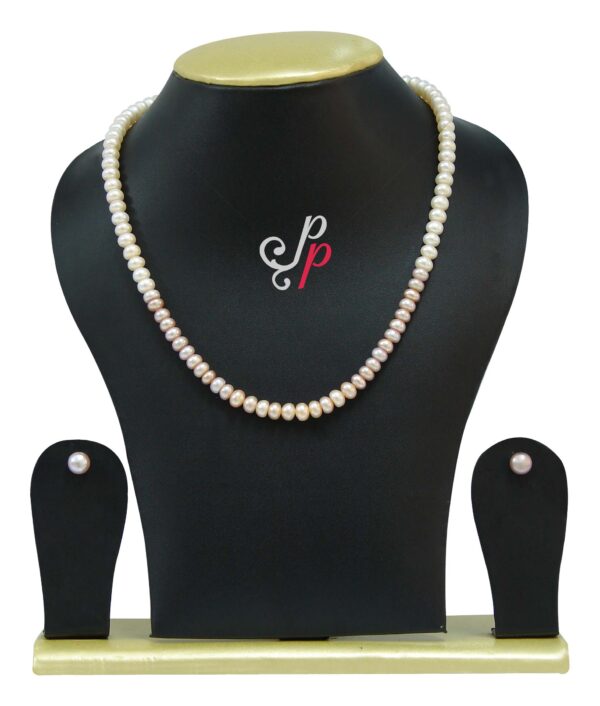 Simple multi coloured pink pearl necklace