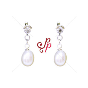 Simple pearl drops in white metal