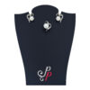 Stylish Pearl Pendant and Earrings set in Korean White Metal