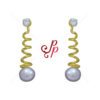 Stylish Spiral Shaped Dark Pink Pearl Hangings