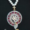 Traditional and beautiful pearl necklace set with round pendant
