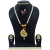 Traditional and Stylish Pearl Necklace in Mango Shaped Kundan Pendant
