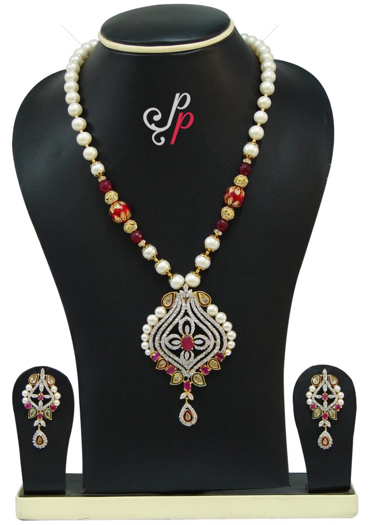 Gold Finish Pearl Necklace Set Design by Swabhimann Jewellery at Pernia's  Pop Up Shop 2024