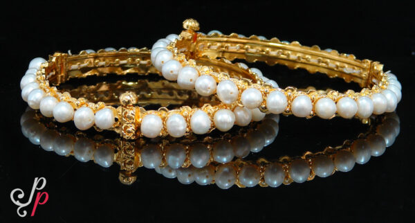 Traditional Pearl Bangles with golden base
