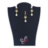 Triangular shaped, Pearl Pendant and Earrings Set