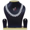 White zig zag hyderabadi pearl necklace set