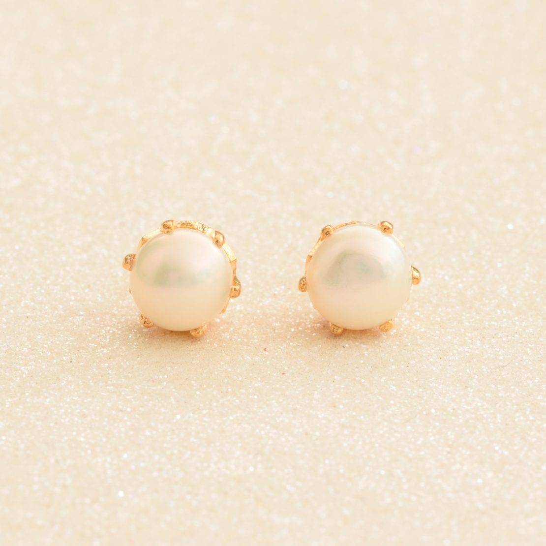 Golden Pearls Studs main image 1