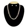 3 Lines Bright Pink Pearl Necklace Set