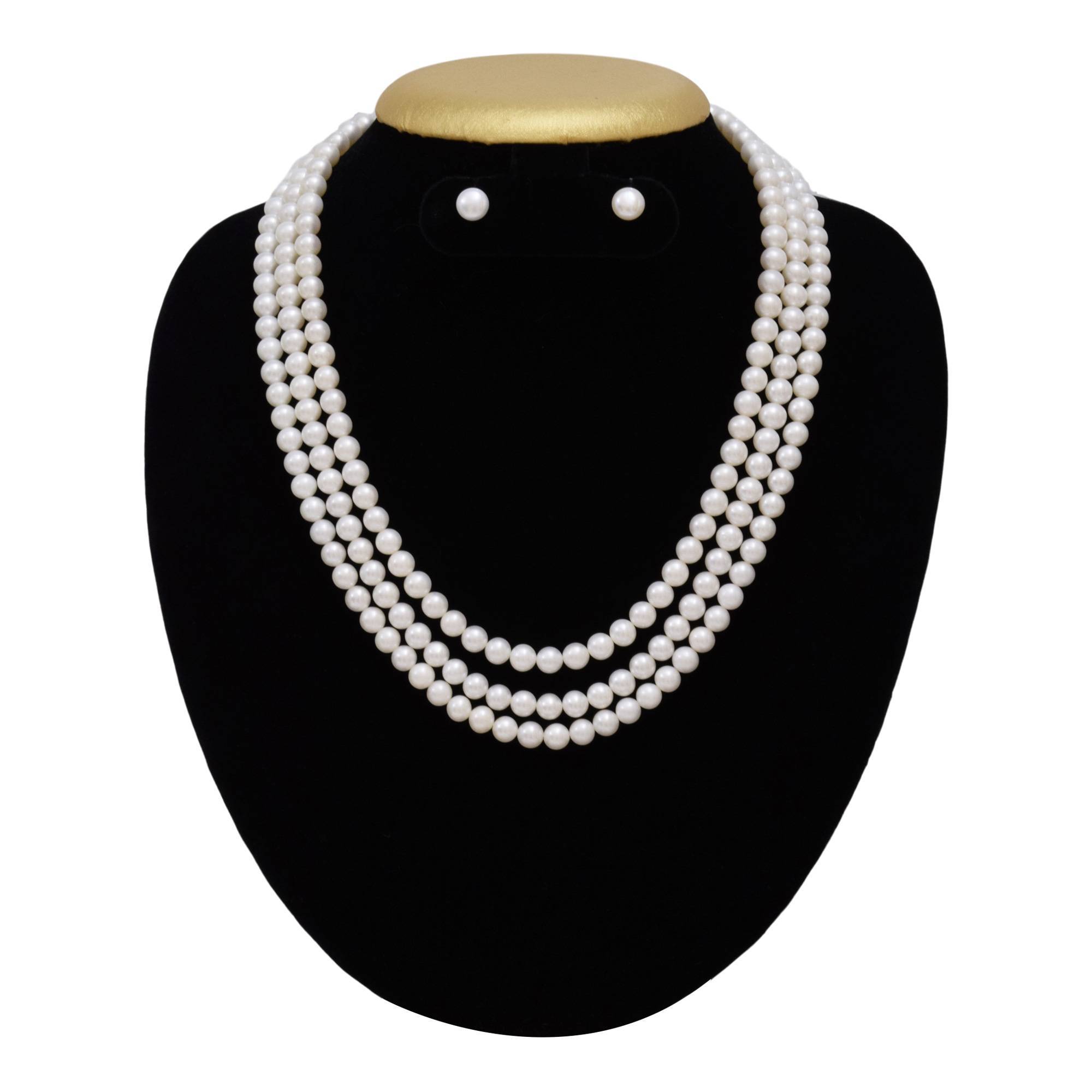 White pearl necklace shop set