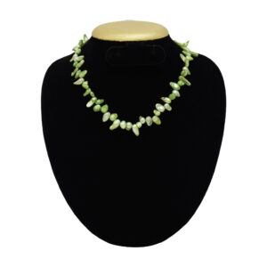 16 Inch Long Pearl Necklace in Fresh Green Baroque Pearls