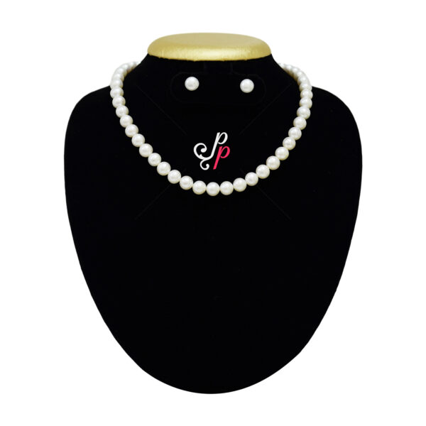 White Pearl Set in 9mm Round Pearls - AAA Quality