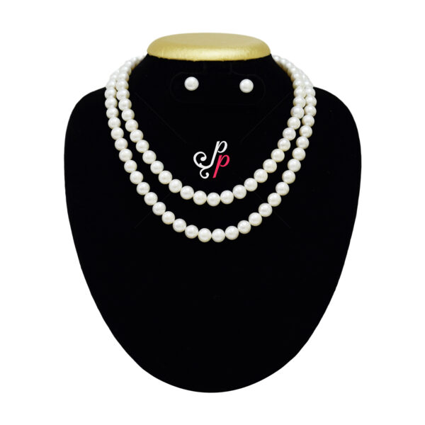 White Pearl Set in 9mm Round Pearls - AAA Quality