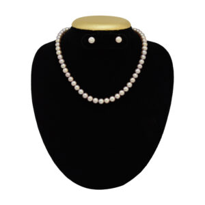 Shiny Pearl Set in 7mm Round Dark Pink Pearls