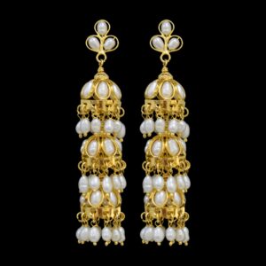 Rich and Traditional Pearl Jhumkas in White Pearls