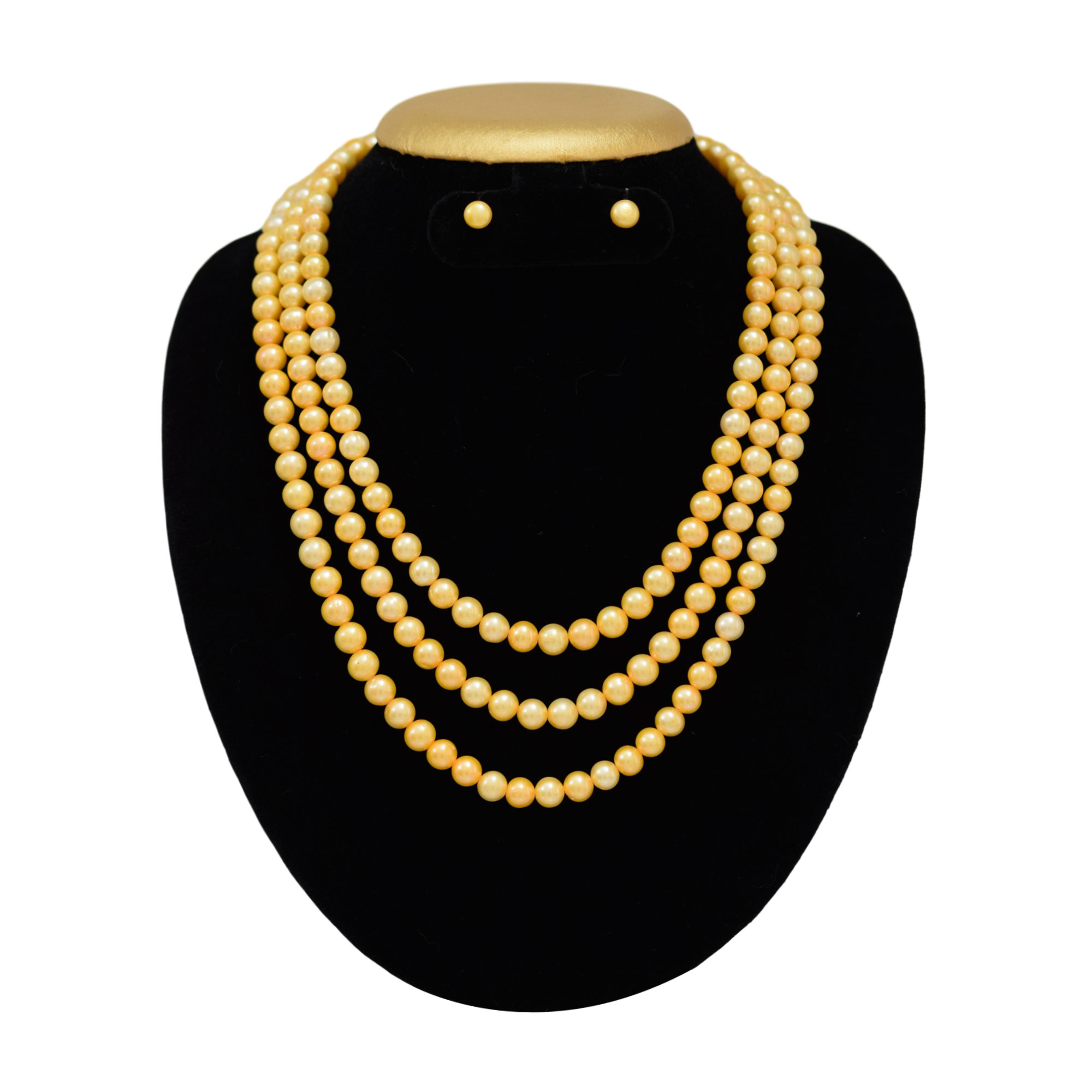 Necklace, Golden South Sea Pearls with Cognac Diamond and Golden Pearl  Drop, 18KY -