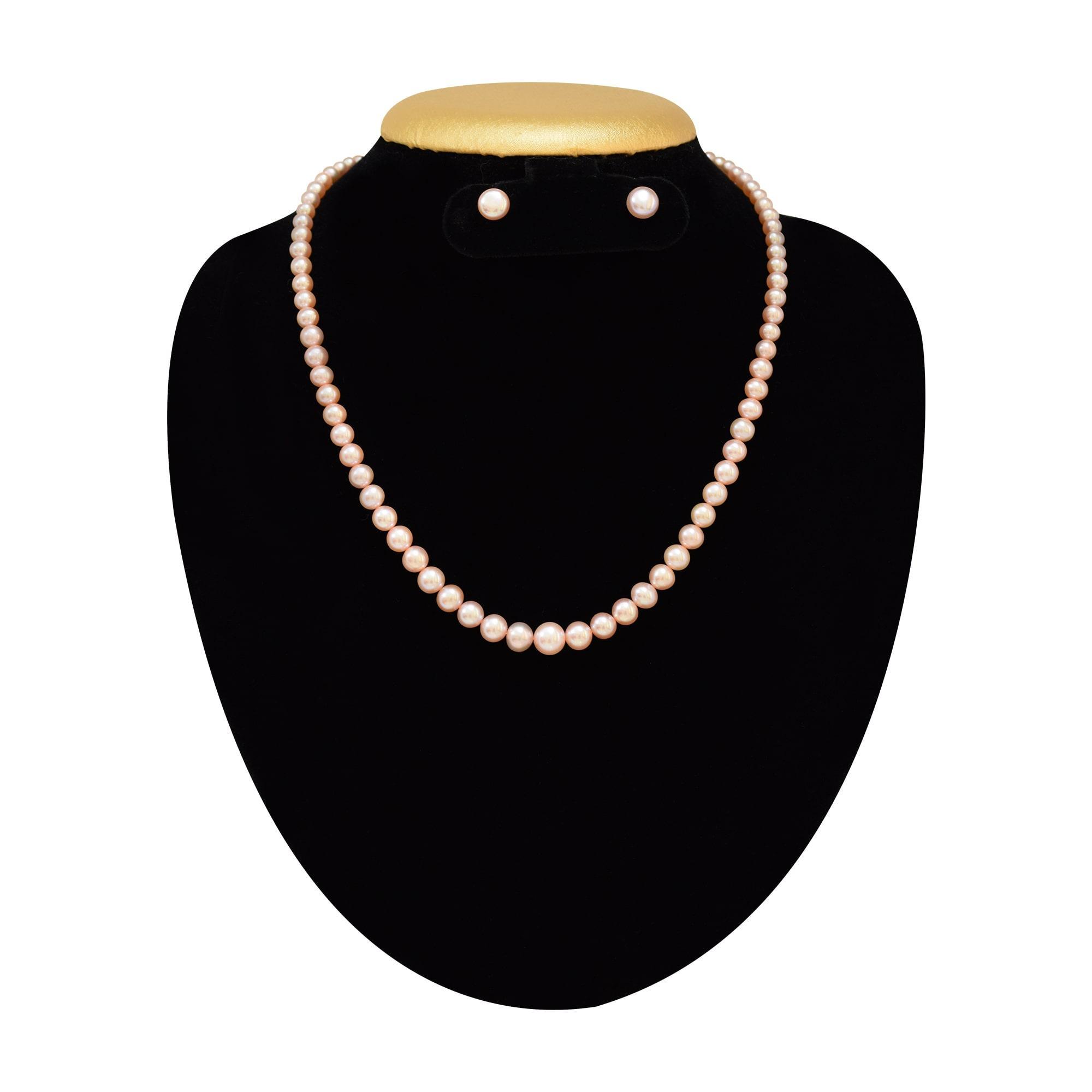 Single Line Elegant Pink Pearl Necklace 