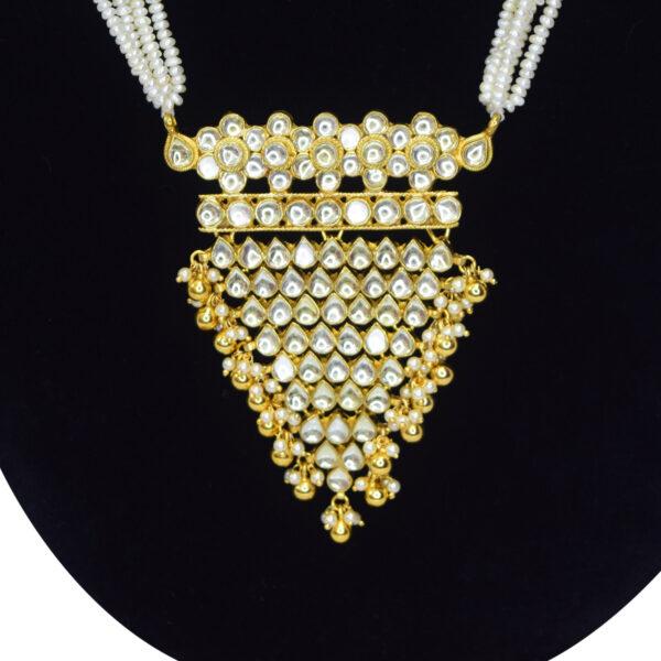 5 Lines Seed Pearl Wedding Necklace Set pendant