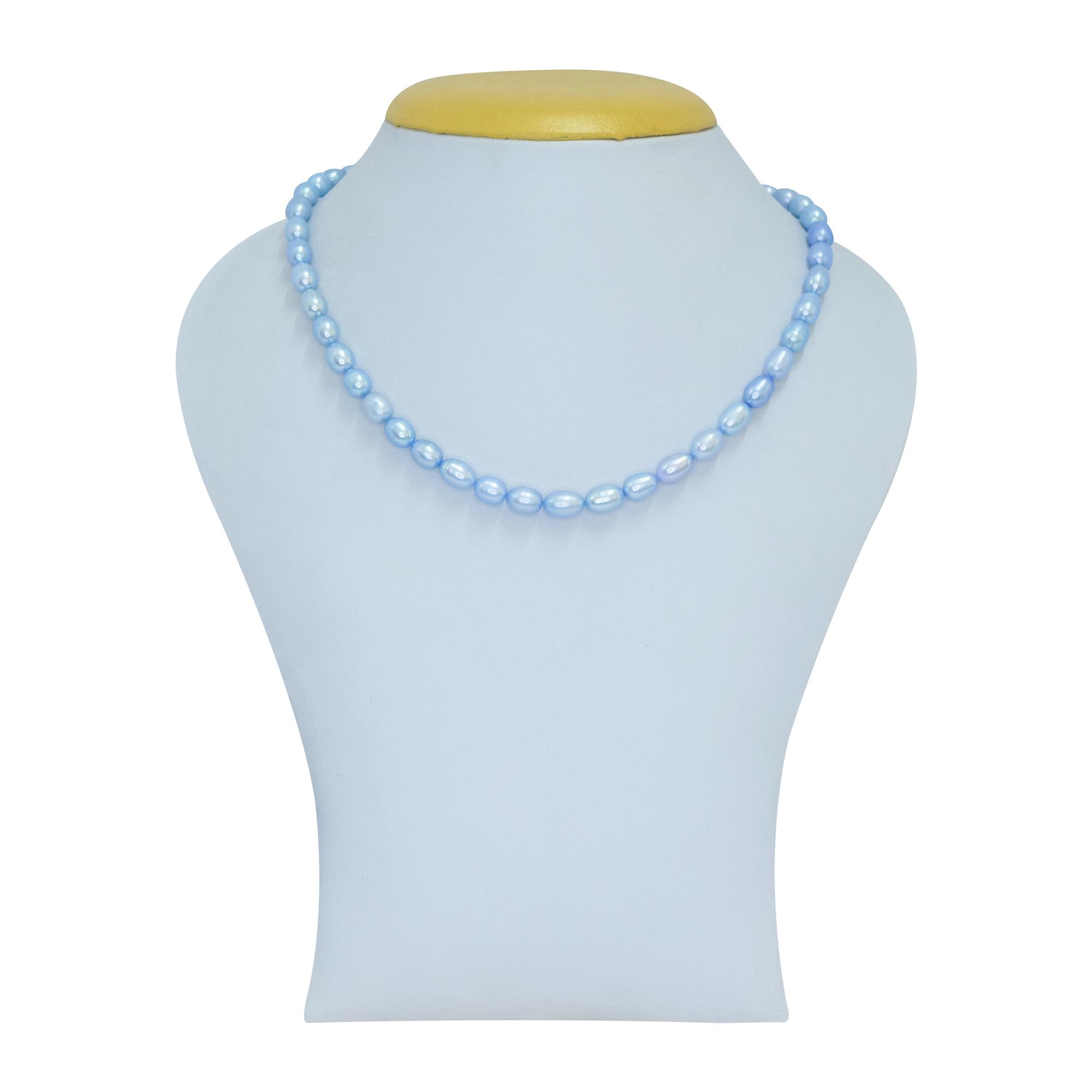 Enchanting Sky Blue 6.5mm Oval Pearl 16 