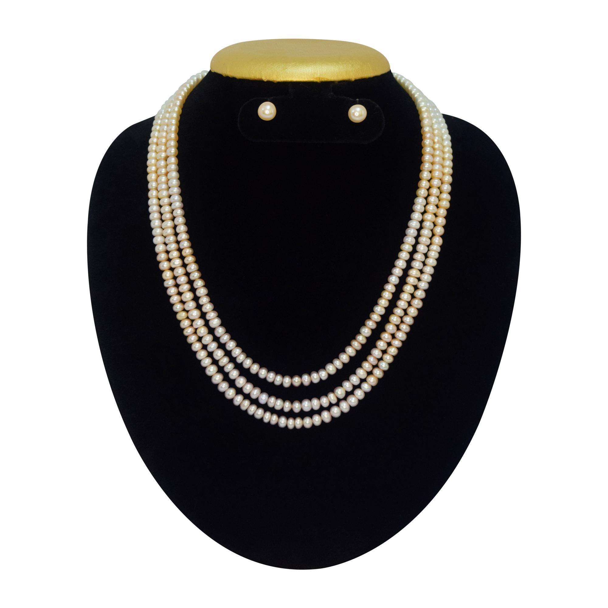 Gold Triple Pearl necklace – Bling Zoo