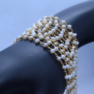 Elegant White Pearls 10 String Taar Mala Bracelet