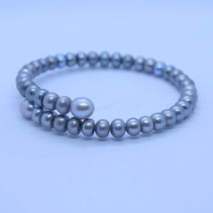 Lovely 6mm Semi-round Grey Pearls Expandable Bracelet
