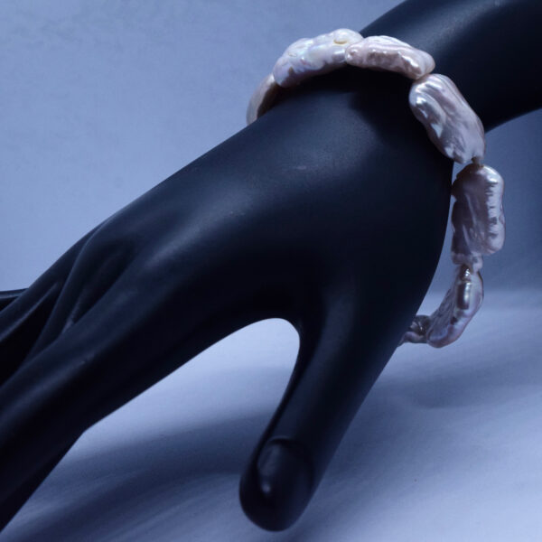 Magnificent Pink/Lavender Flat Baroque Pearls Bracelet 1