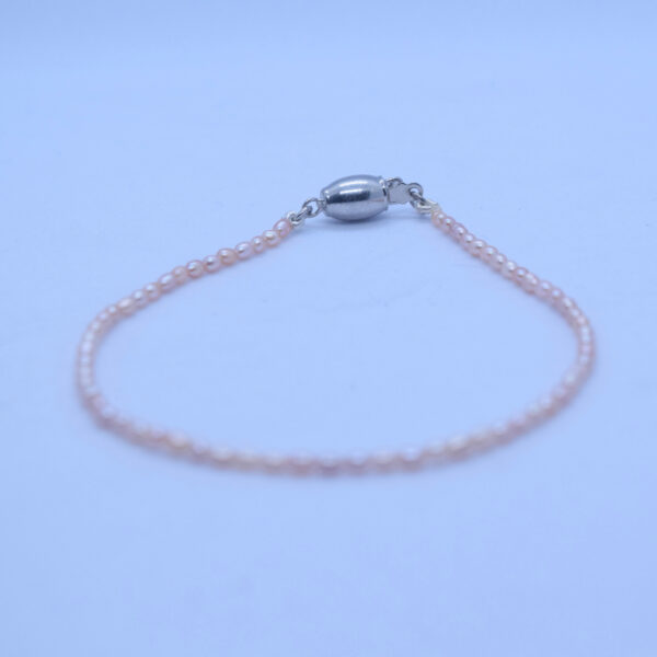 Cute & Dainty 2mm Pink Rice Pearls Bracelet1