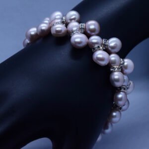 Flawless Lavender Button Pearl Bracelet With CZ