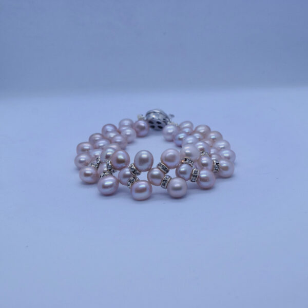 Flawless Lavender Button Pearl Bracelet With CZ1