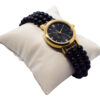 Bold Triple Line Black Pearls Watch With Round Sonata Dial2