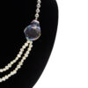 Stunning White & Grey Pearls Necklace With Artsy Baroque Pearl1