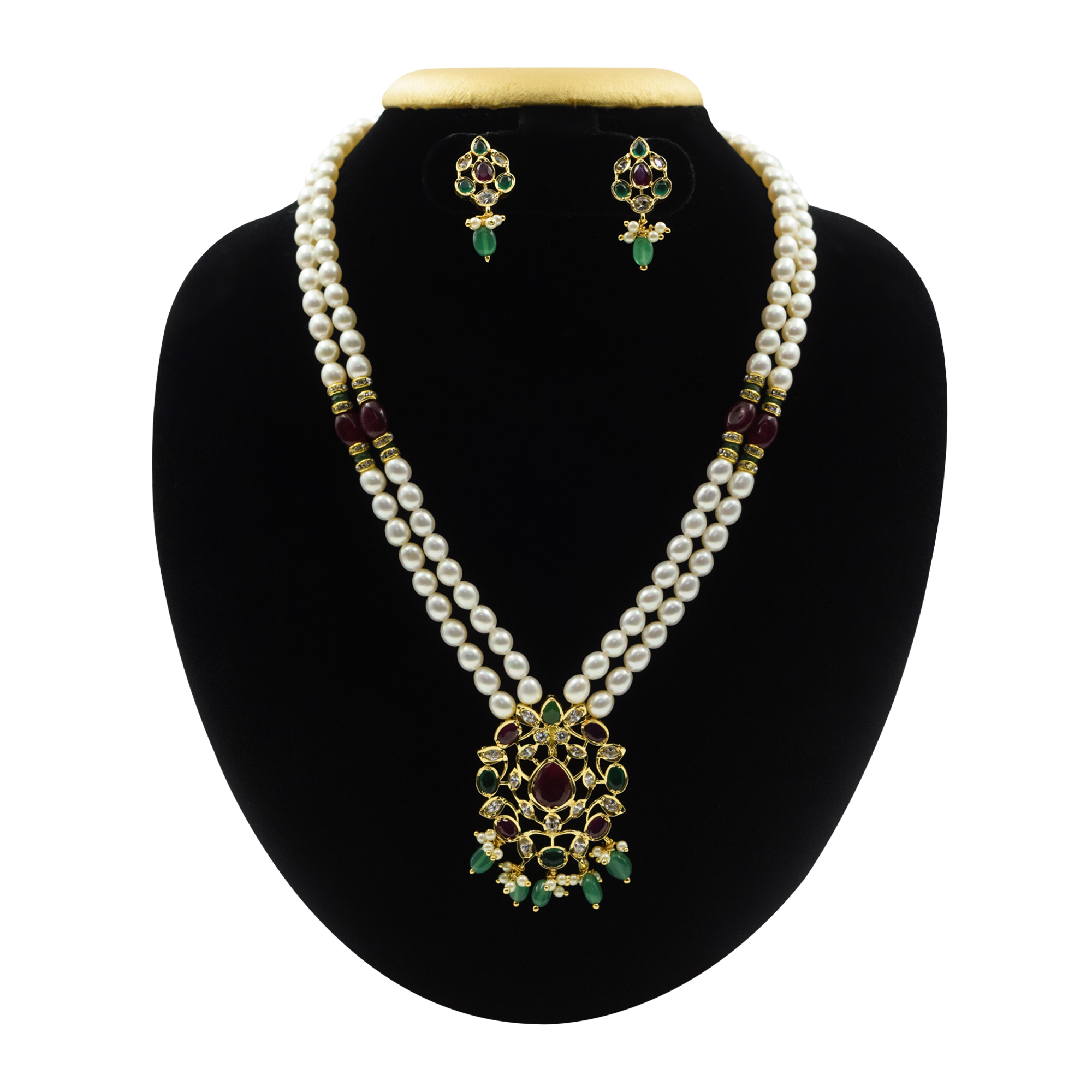 Oval Pearl Necklace Set