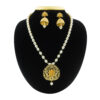 Glorious White Pearls Mala With Divine Ram Darbar Pendant