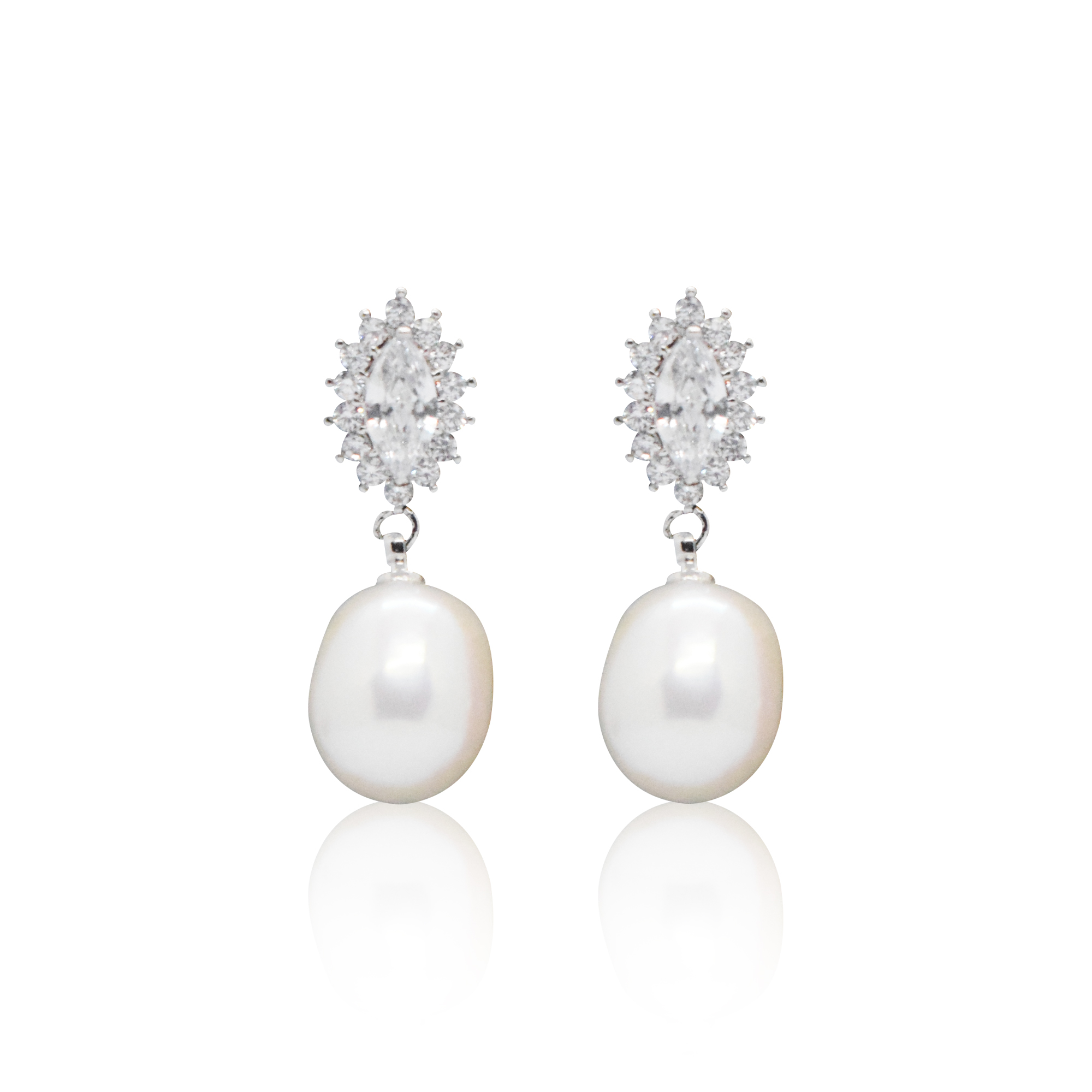Women White Pearl Drops