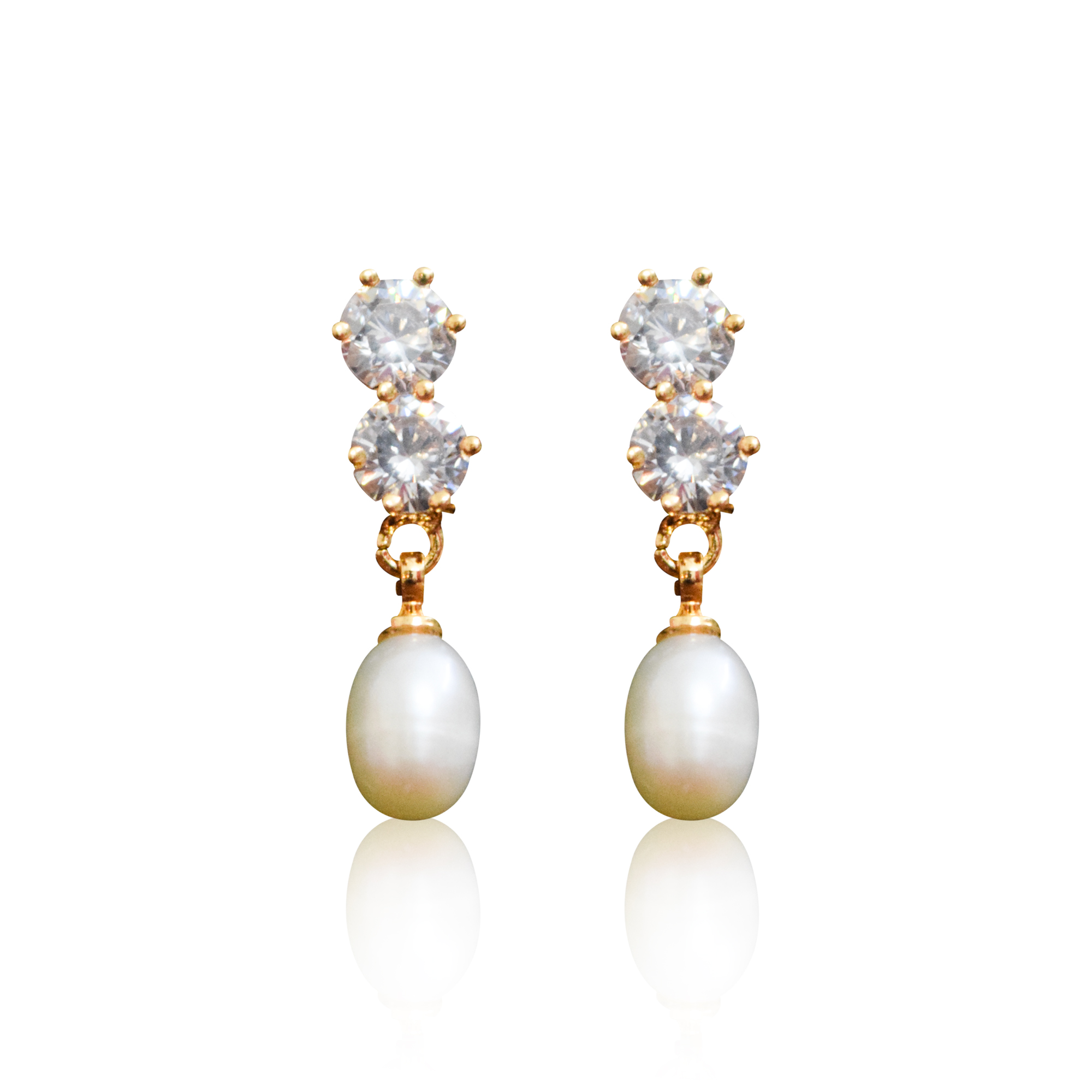 Oval pearl earrings sales