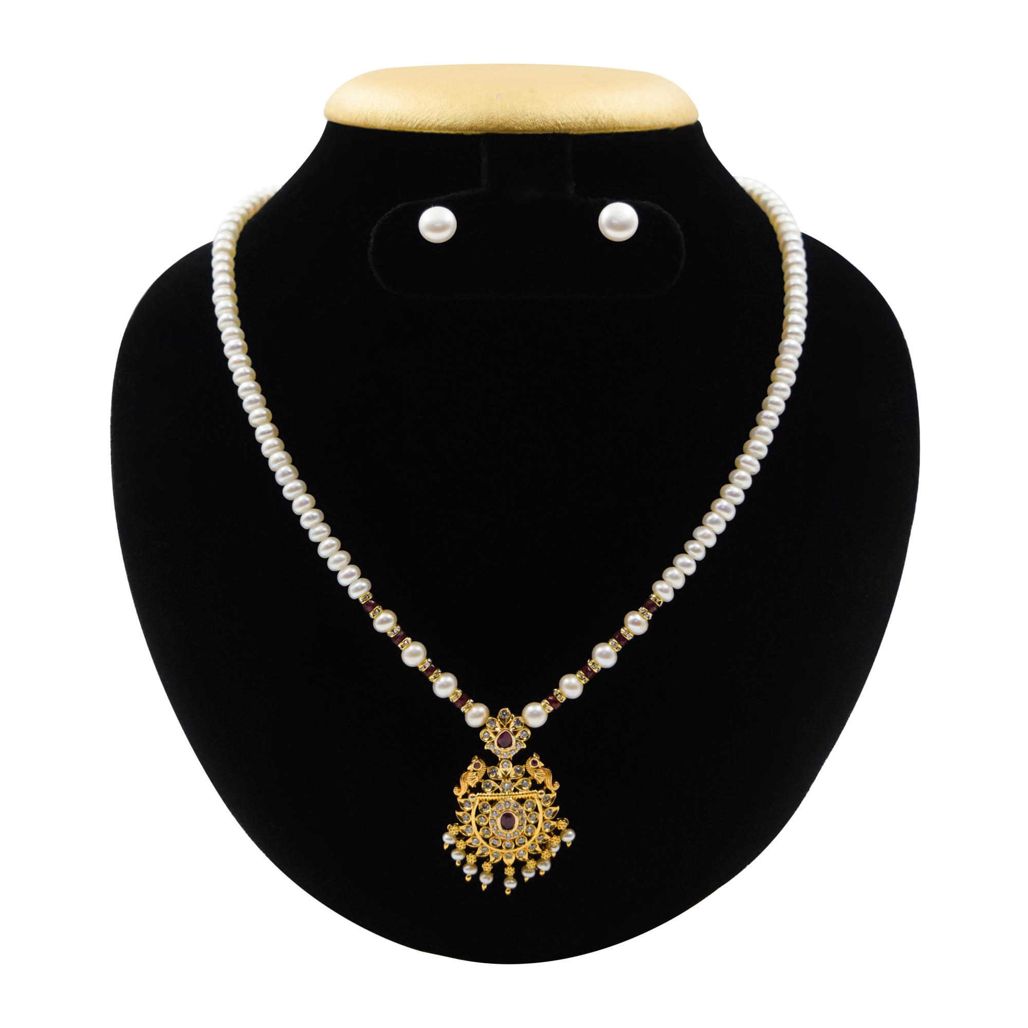 White pearl necklace with pendant discount