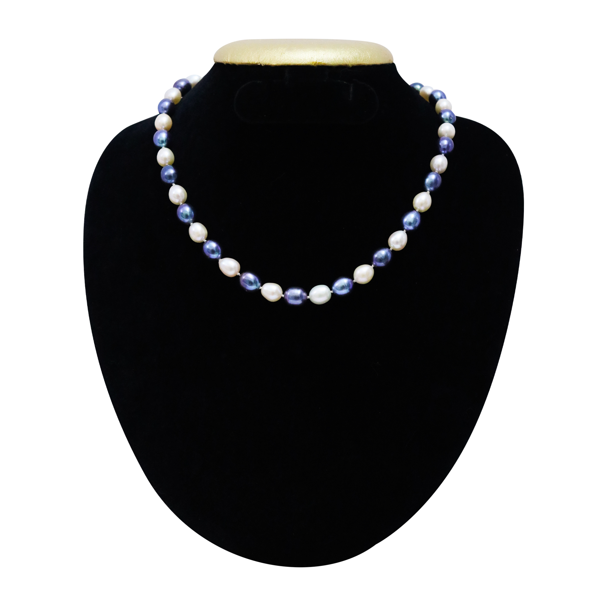 Blue and White Beaded Necklace - South Indian Temple Jewellery | Arjunazz