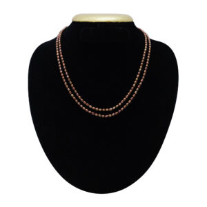 Elegant 2row 3mm Copper Colored Rice Pearl Necklace