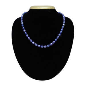Stylish & Cool Blue Oval Pearl Single Line Necklace