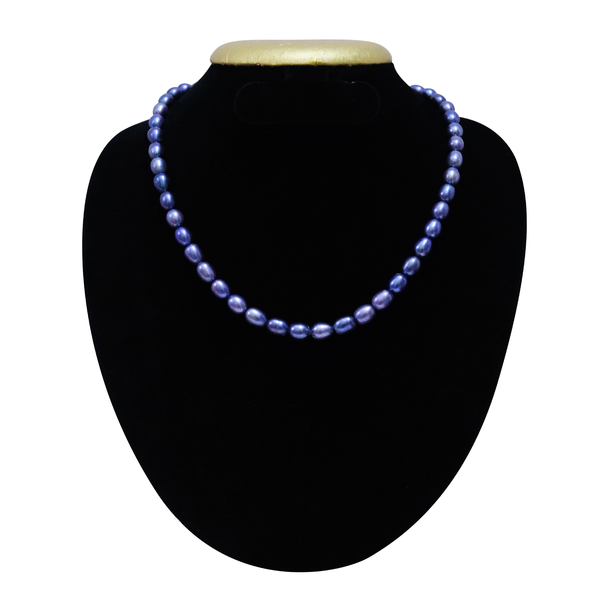 Zevar Kundan Pearl Beaded Choker and Long Combo Necklace in Dark Blue