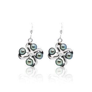 Stunning Hook Earrings With Multicolored Button Pearls