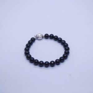 Beautiful 7.5mm Black Round Pearls Bracelet