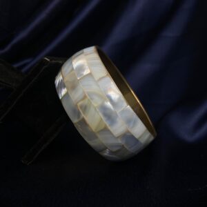 Vintage Pearl Bangle Featuring Iridescent Mother Of Pearl In 2-6-1